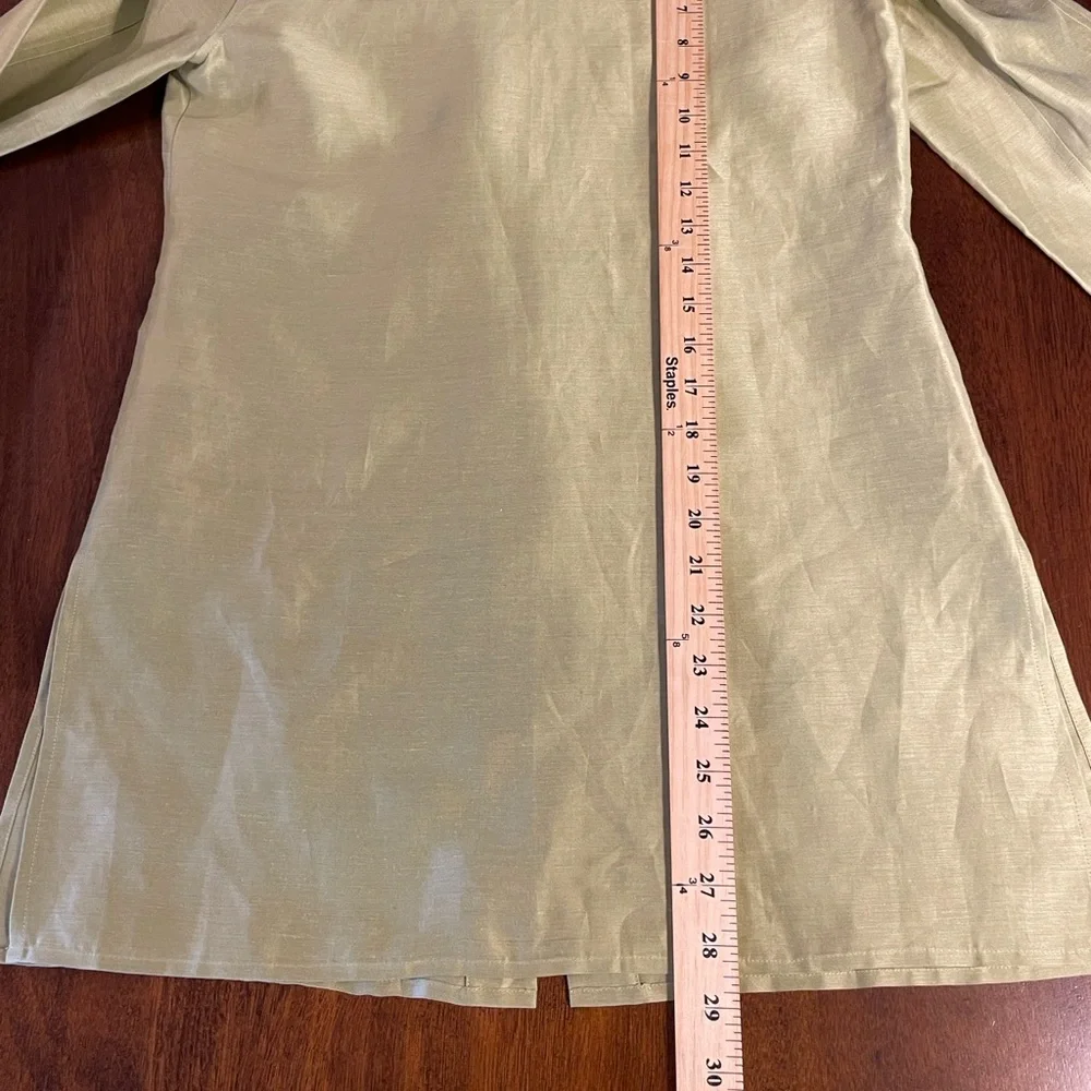 Sigrid Olsen Chartreuse Silk Linen Pantsuit Set Extra Small/4P Pristine 🌴 ✨✨ - Picture 13 of 16